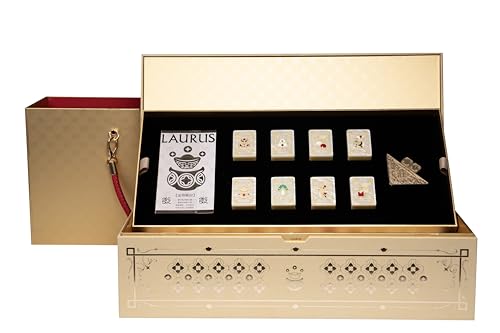 Premium Mahjong Set in Elegant Gift Box with Large Acrylic Tiles | Chinese Mahjong Game Set for Adults, Easy-to-Handle Tiles, Luxury Tabletop Set for Gifting, Family Gatherings & Collection - color: Gold