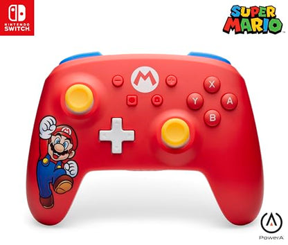 PowerA Wireless Controller for Nintendo Switch - Mario Joy, Switch Lite/Switch-OLED Model, Nintendo Switch 2, AA Battery Powered (Battery Included), Bluetooth, Motion Controls, Officially Licensed - style: Mario Joy