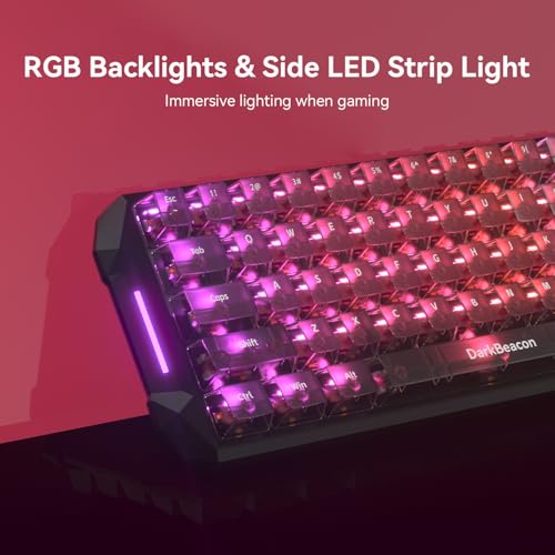 DarkBeacon Blade68 Wired Mechanical Keyboard 65%, Silent Switches, Quiet Typing, Hot Swappable, Gasket Structure, N-Key Rollover, 8000Hz, RGB Backlit, Campact Gaming Keyboard for PC Win/Mac - color: 68-Key Black