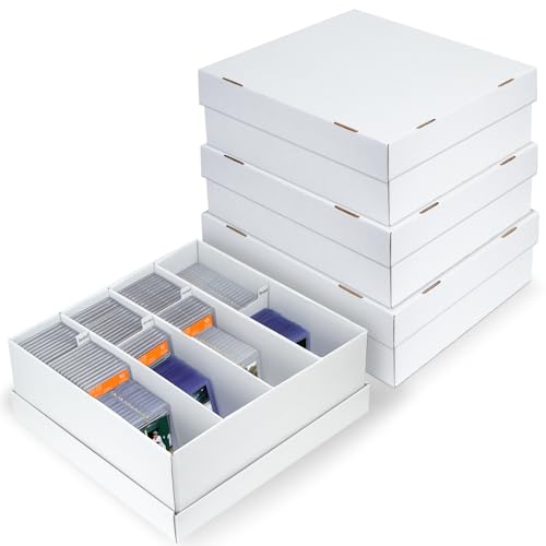 Pulchra 4 Pack Trading Graded Card Storage Box - 4 Rows Graded Card Case Holds 176 PSA Slab Cards, Graded Card, Cardboard Holder Organizer Boxes with Dividers for Sport Cards PSA/GMA/CSG/SGC/HGA/MTG - size: 4 Pack, style: 4 Row