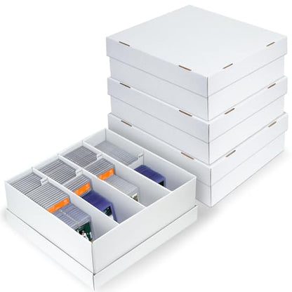 Pulchra 4 Pack Trading Graded Card Storage Box - 4 Rows Graded Card Case Holds 176 PSA Slab Cards, Graded Card, Cardboard Holder Organizer Boxes with Dividers for Sport Cards PSA/GMA/CSG/SGC/HGA/MTG - size: 4 Pack, style: 4 Row