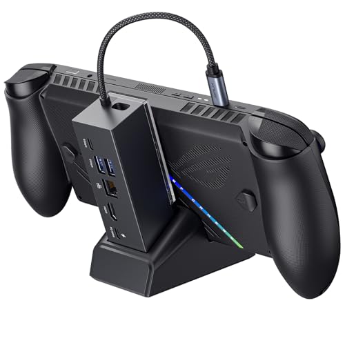 JSAUX Docking Station for ROG Xbox Ally X (2025)/ROG Ally X/ROG Ally/Steam Deck/Legion Go/Legion Go S, 6-in-1 Dock with HDMI 4K@120Hz, Gigabit Ethernet, USB A & USB C 3.2 Gen 1, 100W Charging - HB0609 - color: Black