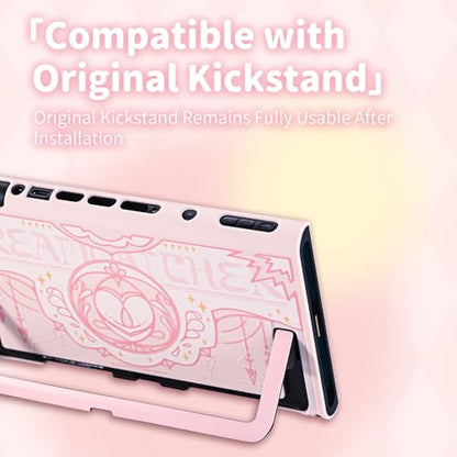 Geekshare Protective Case Set Compatible with switch 2, PC Back Plate with Silicone Joysticks Covers, Includes 2 Thumb Grips, Waterproof Protection - Star Wing Series (Pink) - color: Star Wing, size: For Switch 2