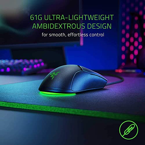 Razer Viper Mini - Wired Gaming Mouse for PC/Mac (Ultralight 61g, Ambidextrous, Speedflex Cable, 8500 DPI Optical Sensor, Chroma RGB Illumination) Black - style: Viper Mini