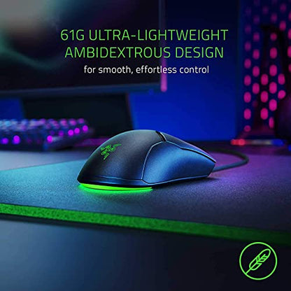 Razer Viper Mini - Wired Gaming Mouse for PC/Mac (Ultralight 61g, Ambidextrous, Speedflex Cable, 8500 DPI Optical Sensor, Chroma RGB Illumination) Black - style: Viper Mini