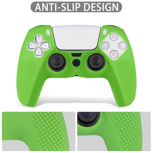 Baval Silicone Cover for Playstation 5 PS5 DualSense Wireless Controller | Scratch-resistant, Easy install, Silicone Construction, Portable Carrying Silicone Cover, Green Silicone Cover - color: Green Silicone Cover