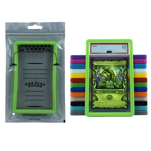 PSA Slab Guard Bumper for Standard PSA Graded Cards | Strong TPU, Exact Fit, Snap Tight Protection | Shock Absorption | Matte Finish PSA Slab Guard Protector (Lime Green) - color: Lime Green