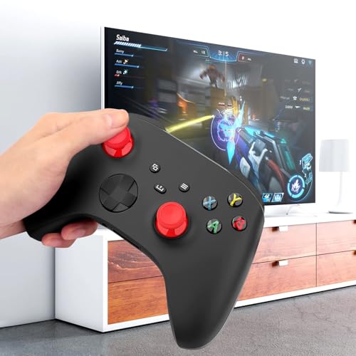 TOMSIN Replacement Joysticks for Xbox One S/X,for Xbox Series X/S Controller,4PCS True Rubberized Thumbsticks Repair Kit for Xbox One Wireless Controller(Red) - color: Red