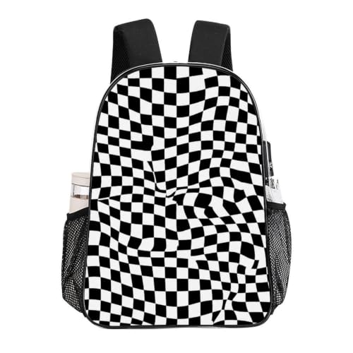 Waterproof Large Clear Beach Backpack Holds Towels Water Bottles | Heavy Duty, Checkerboard Geometric Checkered Plaid Black White Car Racing Chess Board, See Through Daypack - color: Pattern (328)