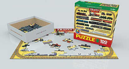 Trains 100 Piece Jigsaw Puzzle - size: 100 Piece Puzzle, style: Brain teaser