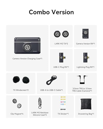 Hollyland Lark M2 Wireless Microphone for iPhone/Camera/Android/PC, 48kHz/24-bit High Fidelity Audio, 300m Range, Noise Cancelling, 40h Use, YouTube, Vlog, Streaming (2TX + 3RX + Charging Case) | Streaming (2TX+3RX+Charging Case), Hours of battery life, 4