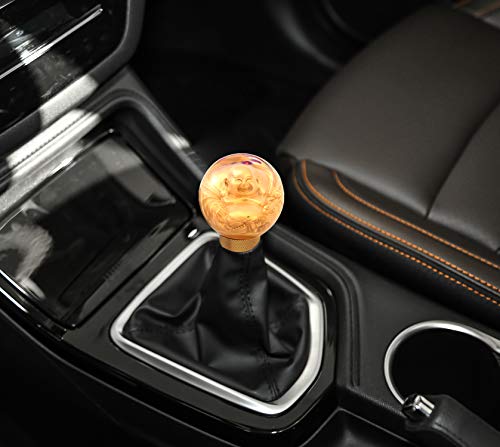 Gear Shifter Knob, Lucky Style MT Car Stick Shift Handle Fit Most Automatic Manual Transmissions, Gold - color: Maitreya Style