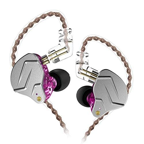 KZ ZSN Pro Dual Drivers 1BA 1DD in Ear Earphones HiFi Power Bass Earbuds Headphones High Clarity Sound Wired Earphones with Detachable Cable for Audiophile Musician - color: ZSN Pro-purple, size: No Mic