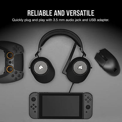 Corsair HS65 Surround Multiplatform Wired Gaming Headset – Dolby Atmos – SonarWorks SoundID – iCUE Compatible – PC, Mac, PS5, PS4, Xbox, Nintendo Switch, Mobile – Carbon