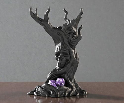 Darkwood Dice Tower for DND, Haunted Tree Skull Dice Tower with Tray, Dark Fantasy Dice Tower for Tabletop RPG Games, Dungeon Master Gift, Dungeons & Dragons Accessories (Obsidian Black)