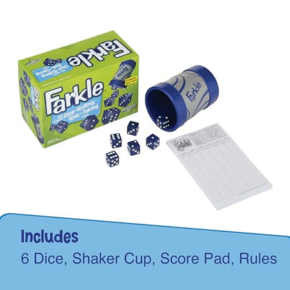 Farkle Dice Games for Kids, Dice Set, Score Sheets Inc, Family Game Night | Family Game Night, Travel Games, Screen-Free, Travel Game, Holiday Game, Cup and Score Card Included,