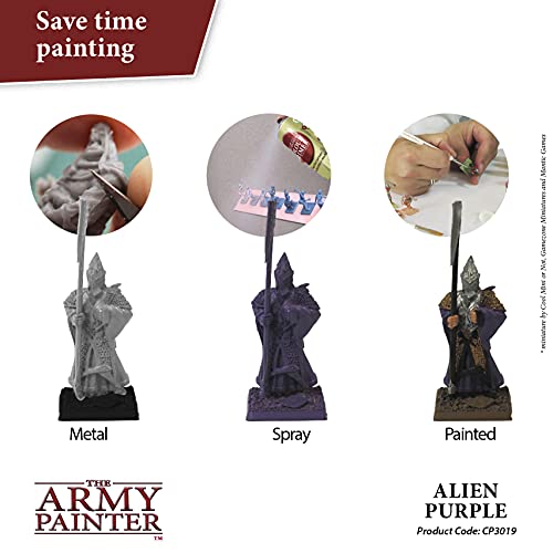 The Army Painter, Colour Primer Alien Purple, 400 ml spray acrilico | Primer viola alieno per dipingere miniature Warhammer e Dungeons and Dragons - color: Alien Purple