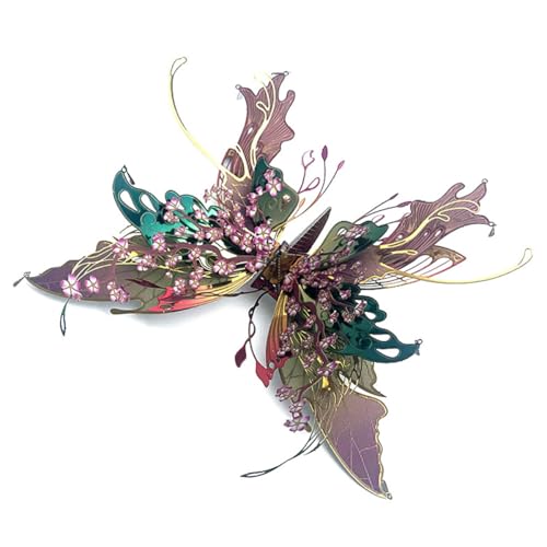 Butterfly 3D Metal Puzzle for Adults, Mechanical Butterfly Metal Model Building Kit, 50+PCS Steampunk Bionic QianYuDie Jigsaw Puzzles Animal, DIY Craft Kit Toy Gift -KIT - style: 50PCS+, KIT Version, Edition 3