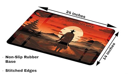 Trading Card Game Playmat – OPTCG, Non-Slip Rubber Base, Stitched Edges, Original Art, a Professional Storage Bag Included, Plus a Set of 20 Damage Counters (Samurai) - color: Samurai