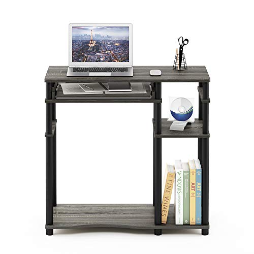 Furinno Abbott Computer Desk with Bookshelf, French Oak Grey/Black - color: French Oak Grey/Black, size: 19 Inch
