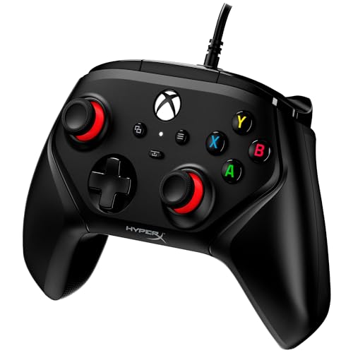 HyperX Clutch Gladiate – Wired Controller for Xbox One, Xbox Series X|S, PC, Officially Licensed by Xbox, Dual Trigger Locks, Programmable Buttons, Dual Rumble Motors - color: Black