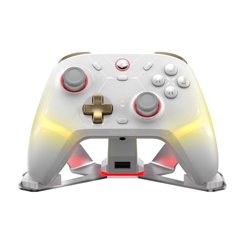 GameSir Cyclone 2 Wireless PC Controller — 1000Hz Polling Rate, TMR Joysticks, Hall Effect & Micro 2-in-1 Triggers, PC Gaming Controller for PC/Android/Switch/Switch 2 with Charging Dock(White) - color: White