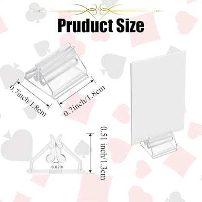 80 Pcs Card Stands Translucent Plastic DIY Card Holders 0.7 Inch Table Number Stands Clear Paper Board Clips for Cards Photos Memos Pictures Display Game Party Favor