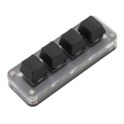 One Handed Programmable Mechanical Keyboard, OSU Keypad Macro Keyboard with Knob, PC Gaming Keyboards, 4 Keys, for for Vista, for Linux, for OS X