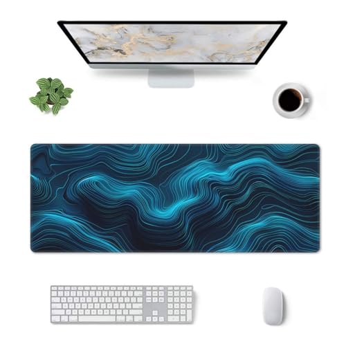 Gaming Mouse Pad, Black Teal Blue Mouse Pad 11.8x23.6 Inch Large Extended Computer Mouse Mat Keyboard Full Desk Mousepad for Gaming, Office, Home - color: style-11, size: 11.8 x23.6-Inch