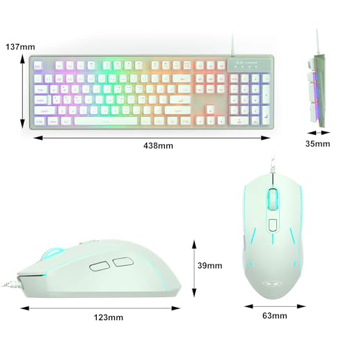 Gaming Keyboard and Mouse Combo, K1 RGB LED Backlit Keyboard with 104 Key Computer PC Gaming Keyboard for PC/Laptop (Green) - color: K1 green