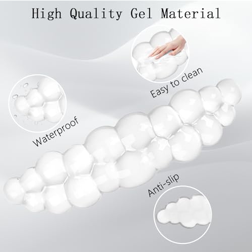 Gel Cloud Wrist Rest for Keyboard and Mouse Clear Mouse Pad with Wrist Rest 3PCS Ergonomic Cool Keyboard Wrist Pad Cute Acrylic Coaster Non-Slip Cute Transparent Mouse Wrist Pad for Computer Keyboard - color: 3pcs Gel White