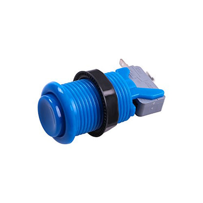 6 Piece HAPP Type Standard Arcade Push Button with Microswitch for Mame/Jamma/Arcade Video Games - 30MM Arcade Buttons (Blue)