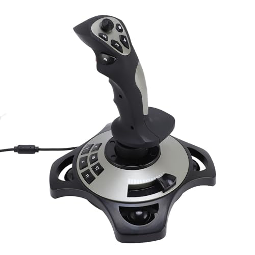 Diyeeni PC Joystick, USB Gaming Flight Simulator Game Controller, Wired Gamepad Flight Sim Stick with Vibration Function and Throttle Control for PC Computer(only)
