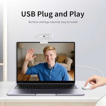 TOALLIN 2K Webcam for PC, 5MP, Built-in Mic, Web Camera with Tripod | 90° Wide Angle, Privacy Cover, USB Computer Camera for Laptop, Live-Streaming, Gaming, Meetings, Video Calls - style: 2K Webcam with Tripod