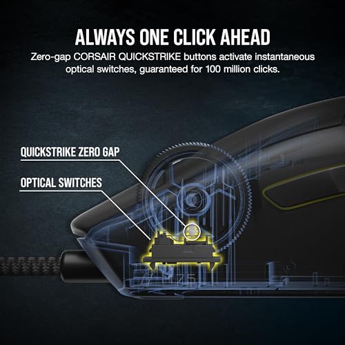 Corsair M75 Wired RGB Lightweight FPS Gaming Mouse – 26,000 DPI – Swappable Side Buttons – PC – Black - color: Black, style: Wired Mouse