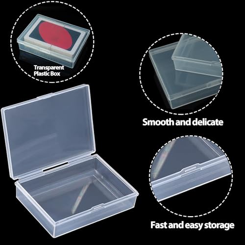 2 Packs Playing Card Case Deck Plastic Boxes Gaming Card Holder Organizer Empty Snaps Closed Plastic Storage Box Clear Playing Card Case Box Internal Size (3.6 Inch X 2.6 Inch X 0.8 Inch)