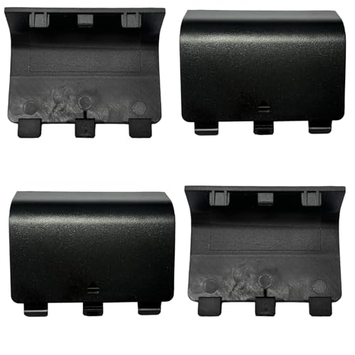 4 Pack Battery Back Cover for Xbox Series X Controller, Battery Cover Door Compatible with Xbox Series S Controller, Battery Back Shell Repair Part for Xbox Series X/Series S Controller (Black) - color: Black