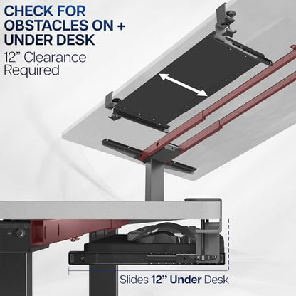 VIVO Large Keyboard Tray Under Desk Pull Out with Extra Sturdy C Clamp Mount System, 27 (33 Including Clamps) x 11 Inch Slide-Out Platform Computer Drawer for Typing, Black, MOUNT-KB05E | Keyboard Tray for Typing, Slide Out Platform, Extra Sturdy C-Clamp