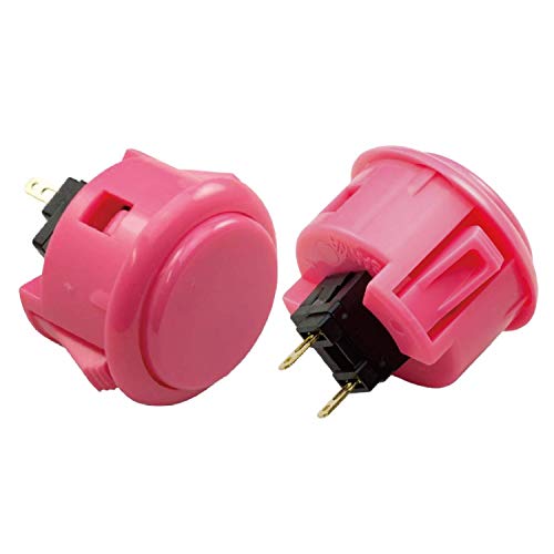 Sanwa 6 pcs OBSF-30 Original Push Button 30mm - for Arcade Jamma Video Game & Arcade Joystick Games Console (Pink), Use for Arcade Game Machine Cabinet S@NWA - color: Pink