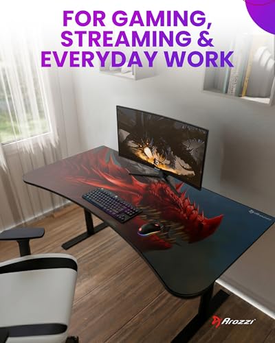 Arozzi Arena Gaming Desk Pad D001 | Full Desk Mouse Pad, Washable Desk Mat, Anti-Slip Rubber Base, Water-Resistant Surface - color: D001