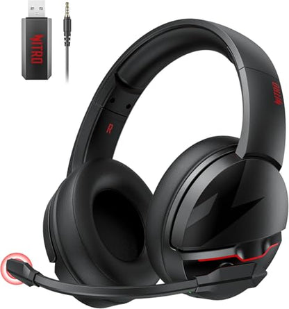 acer Wireless Gaming Headset, PS5 Headset with 2.4GHz for Ps5, Ps4, PC, Switch, Bluetooth 5.3 + 100Hrs Gaming Headphones with Noise Canceling Mic for Laptop, Mobile, Mac, 50mm Drivers (Black) - color: Black