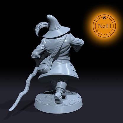 Generic Merric Oakenshade | Halfling Wizard | Sorcerer | Bard Miniature for Tabletop Games Like D&D and War Gaming| Dungeons and Dragons Mini Pavement, Gray, 04RN3115-3