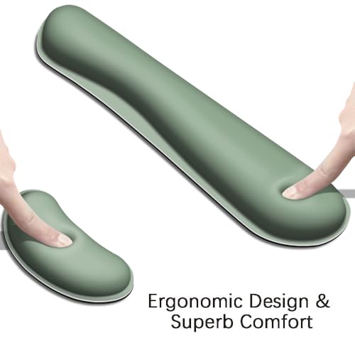 Desk Mat, Large Gaming Mouse Pad with Wrist Rest, 4 in1 XXL Mouse pad+Keyboard Wrist Rest+Mouse Pad Wrist Support+Cup Coaster Set, Ergonomic Desk Pad for Home Office, Minty Green - color: Minty Green