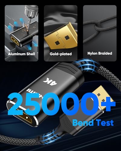 Highwings 4K DisplayPort to HDMI Adapter, Uni-Directional DP to HDMI Adapter Converter Cable Male to Female, HDMI Abapter Compatible with Laptop Desktop HDTV Monitor Projector, Black, Passive | Uni-Directional DP 1.2 Computer to HDMI 2.0 Screen, Display P