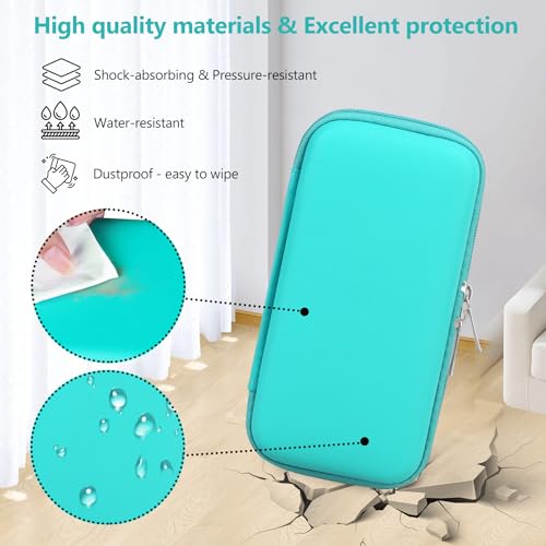 Supmay Hard Carrying Case Compatible with Nintendo DS Lite NDSL, Gameboy Advance Games Storage Holder Travel Bag with Mesh Pocket for USB Charging Cable, Stylus, Earphones, Game Cartridge, Green - color: Green + Black