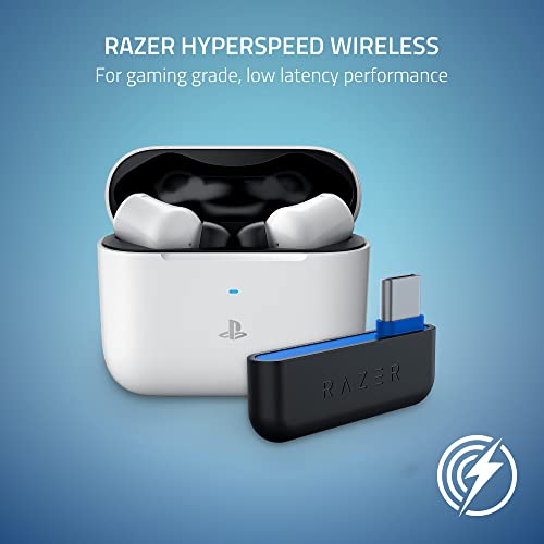 Razer Hammerhead HyperSpeed Wireless Multi-Platform Gaming Earbuds for PlayStation 5 / PS5, PC, Mobile: ANC - Noise Cancelling Mic - Bluetooth 5.2 - RGB Chroma - 30 Hr Battery - style: PlayStation