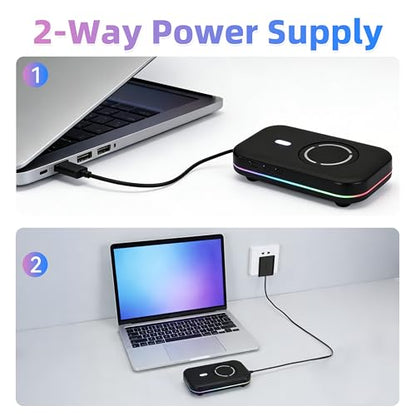 Mouse Mover, Quiet Ultra Slim Mouse Jiggler, Black | USB-C Plug & Play, No Detection Risk,Mover to Prevent Screen Lock,Customizable Timer & RGB Lights,for Office,Home,Remote Work - color: Black 01