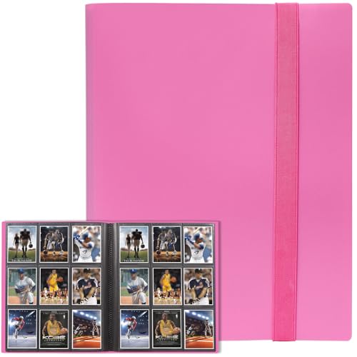 GEAoffice Card Binder 9 Pocket, 360 Pockets Trading Card Album Folder for Standard Cards, Side Loading Collection Folder for MTG, TCG, Sports (Rose Pink) - color: Rose Pink, size: Medium-9 Pockets