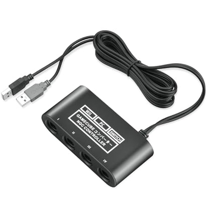 Gamecube Controller Adapter for Nintendo Switch / OLED / Switch 2 Gamecube Adapter, Compatible with PC WII U Switch2, Support 4 Gamecube Controller to Play Supper Smash Bros with 70IN Long Cable - size: Stable Version