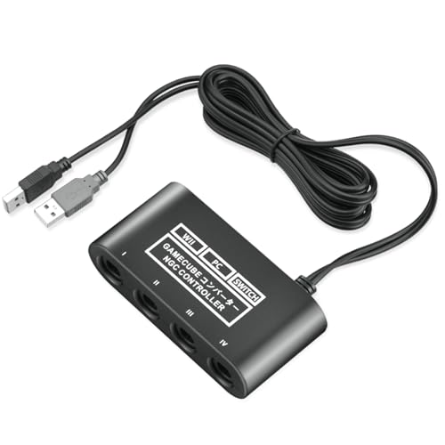 Gamecube Controller Adapter for Nintendo Switch / OLED / Switch 2 Gamecube Adapter, Compatible with PC WII U Switch2, Support 4 Gamecube Controller to Play Supper Smash Bros with 70IN Long Cable - size: Stable Version